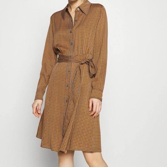 Diane Von Furstenberg Geometric Wrap Dress 
Tigress belted DVF Mocha Mousse XS - Picture 11 of 17